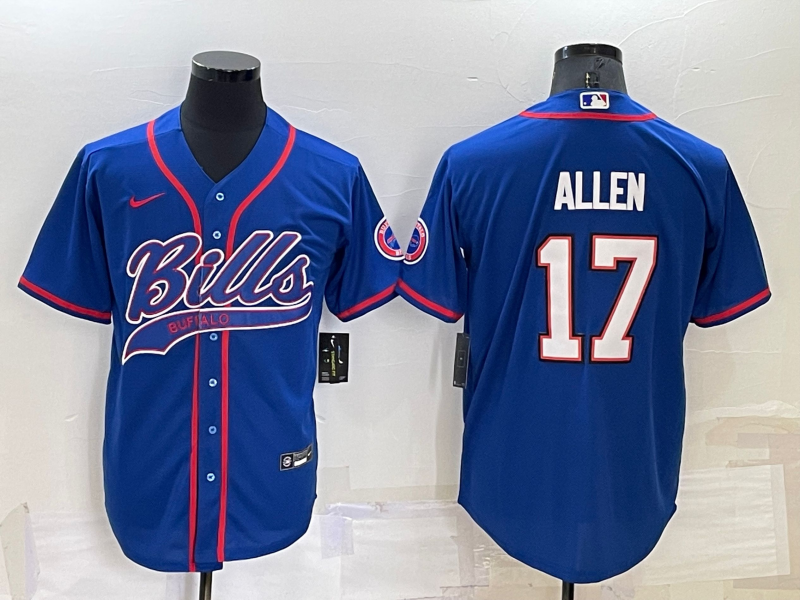 Men's Royal Buffalo Bills #17 Josh Allen Cool Base Stitched Baseball Jersey